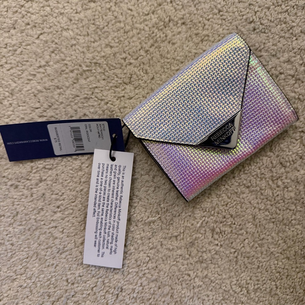 NWT Rebecca Minkoff Molly Metro mini wallet in Opal Iridescent, silver hardware - Picture 2 of 8